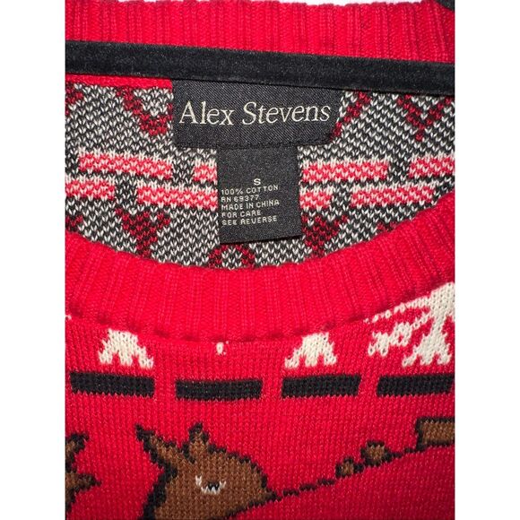 Alex Stevens Ugly Christmas Sweater brown horse holiday party Small S - Picture 3 of 6